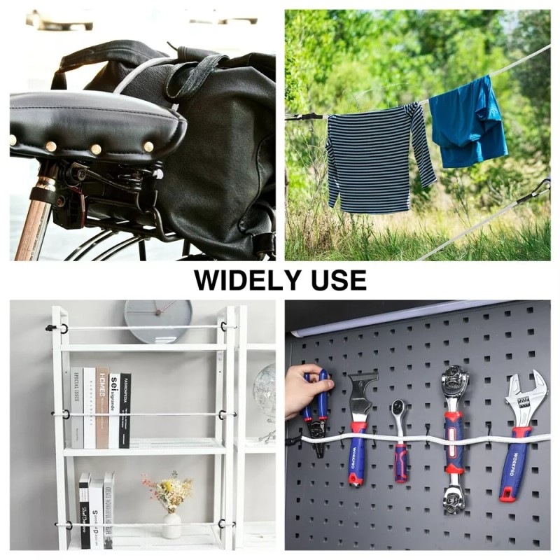 WORKPRO 4PCS 24" White Heavy Duty Bungee Cord Rubber Straps