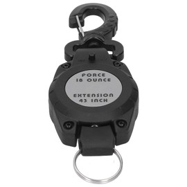 Lwuey Retractable Equipment Holding Straps for Diving, Telescopic Key Chain, Steel Wire Cord, Carabiner Holder, Anti-Lost Hook, Key Chain, Flexible for Office Workers, black