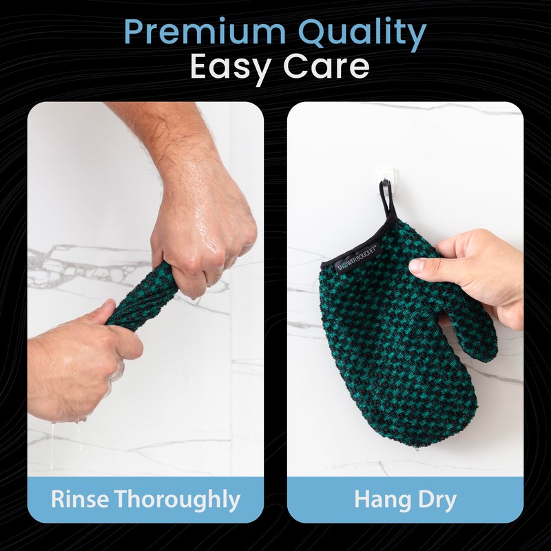Japanese Exfoliating Mitt 2-Pack by Shower Bouquet: Silver Ions Prevent