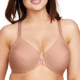 Glamorise Full Figure Plus Size Front-Closure Smoothing Wonderwire Bra Underwire #1247 Cappuccino