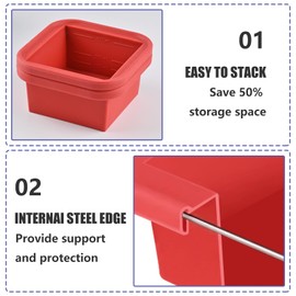 Kinggrand Kitchen 2 Cup Silicone Freezer Trays with Lid 4 Pack Silicone Soup Freezer Molds Soup Containers Make 4 Perfect Soups, Broths, Stews, Sauces, Curries(Red)