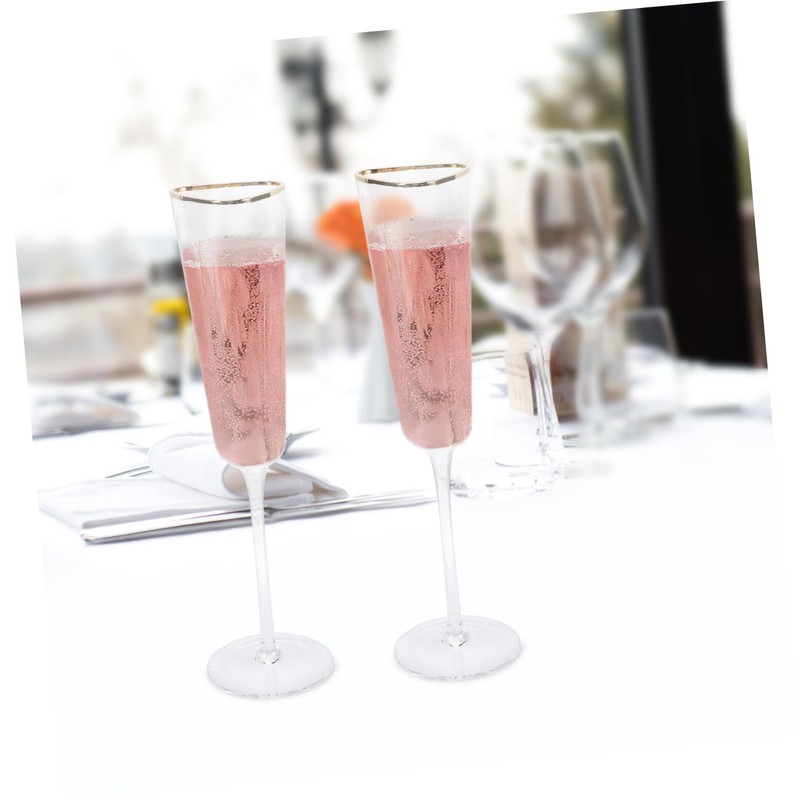 GRIRIW Glamorous Wedding Flutes 2pcs Crystal Glasses Perfect for Toasting