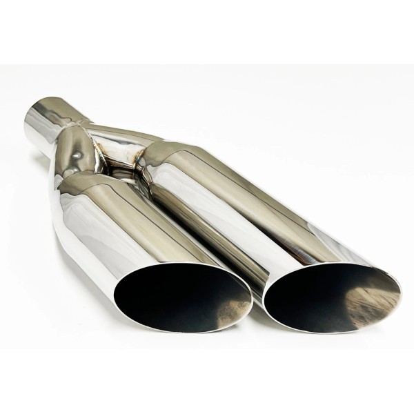 Unbranded Exhaust Tip 3.00 Inlet 3.50 Dual Outlet 18.00 LongWDSW350018