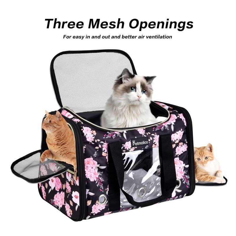 Petmolico Cat Carrier Soft-Sided Pet Bag for Small Medium Cats