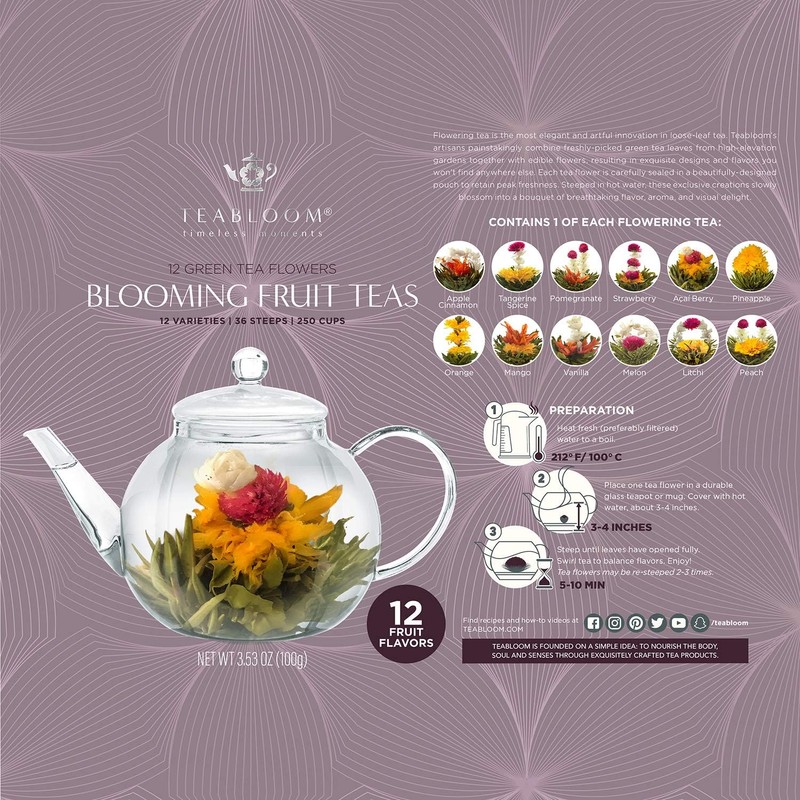Té Floreciente 12 sabores de frutas – Bolas artesanales que