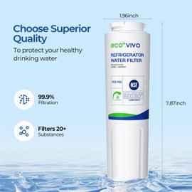 Ecoviva UKF8001 Refrigerator Water Filter 4, Replacement for Whirlpool EDR4RXD1, MAYTAG UKF8001AXX, UKF8001AXX-200, 4396395, Kenmore 46-9006, Viking WF295, Puriclean II, RWF0900A, 3 Pack