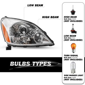 SOCKIR Halogen Headlight Assembly Fits for 2003-2009 Lexus GX470 w/o HID Sport Package Right Passenger Side Headlamp Replacement