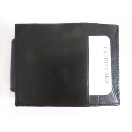 Unbranded Magnetic Money Clip Wallet Credit Card Money Holder Black Genuine Leather Men.