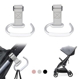 JnTech Baby Stroller Hook, Multi Hook, Buggy Hook, Velcro, 33.1 lbs (15 kg), Load Capacity, Anti-slip, Mother's Bag, Stroller Hook, Luggage Hook, Stylish, Aluminum Alloy, Synthetic Leather, Durable,