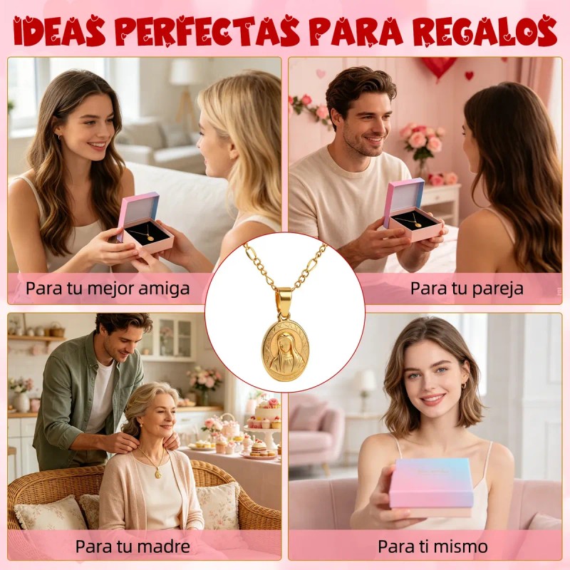Sinyi - Collar Con Medalla De Virgen De Guadalupe Chapa