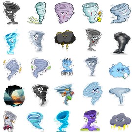 50 PCS Tornado Stickers, Tornado Party Favors Birthday Party Decorations Supplies Gifts Waterproof Vinyl Stickers for Kids Teens Boys Girls for Water Bottle Laptop