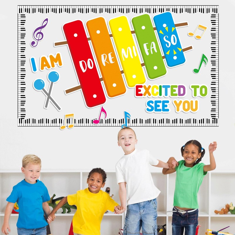 Music Bulletin Board Classroom Decorations Music Note Cutouts Scale Themed