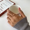 Sora Tuki V Initial Ring for Women Rose Gold Letter