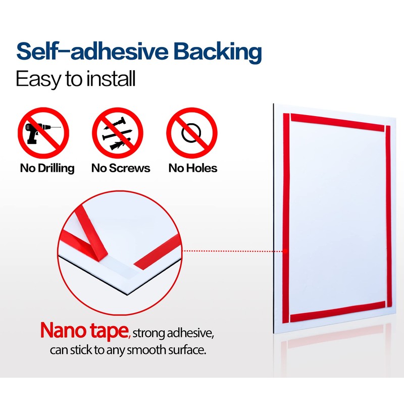 VAIIGO Acrylic Sign Holder 8.5x11 Wall Mount - 5 Pack