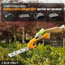 AODERTI Cordless Hedge Trimmer for DEWALT 20V Max Battery, 2 in 1 Electric Bush Trimmer, Grass Trimmer & Weed Trimmer for Yard & Lawn (Battery not Included), Yellow