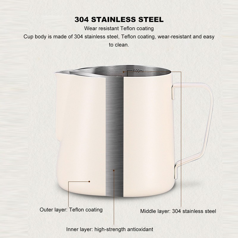 Pull Flower Cup Stainless Steel Art Froth Cup Pointed Mouth