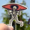 Handmade 2" Kayaking Skeleton Sticker, Decal, Kayak, Summer, Lake, Water,