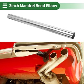 Motoforti 76mm / 3 Inch OD Straight Exhaust Tube Tubing 1220mm / 48" Long T316 Stainless Steel Universal Custom Car Exhaust Piping Silver Tone 3" OD Straight Pipe