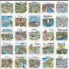 Unbranded 10pcs Hand Drawn Travel Map Stickers- Scrapbook, Journal, DIY