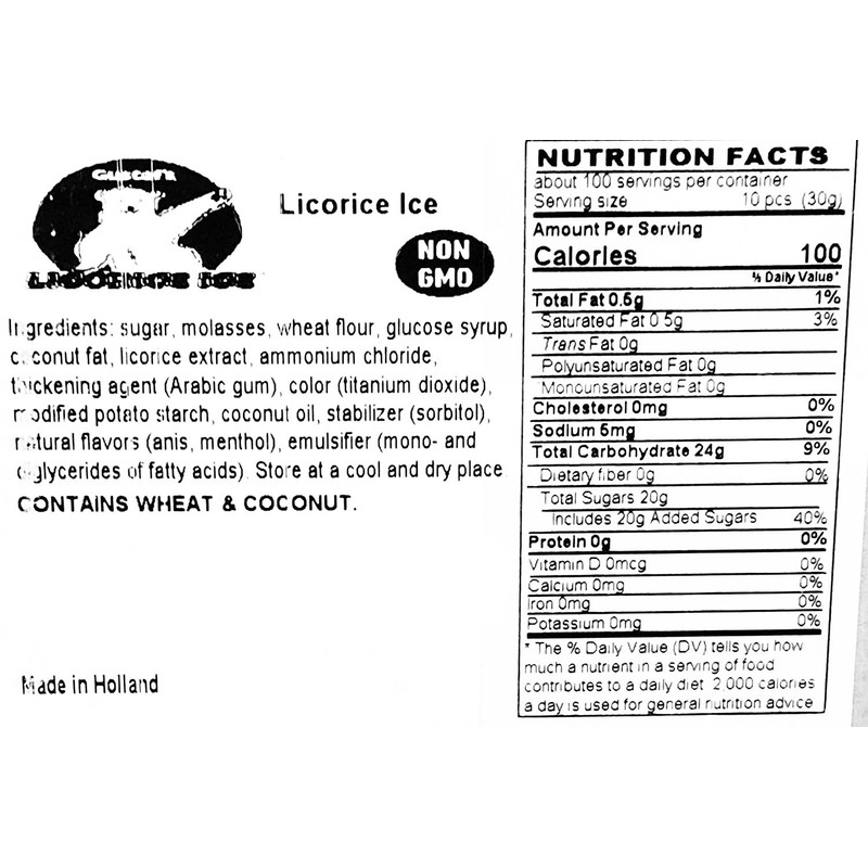 Chalk Licorice Mint Candy | Peppermint Coat Black Licorice Candy