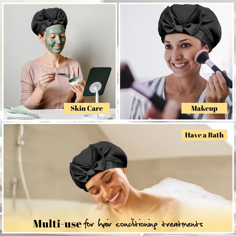 Reusable Waterproof Shower Cap, Elastic Swimming Cap, Large Shower Caps,