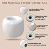 2 Pcs Mini Round Ceramic Toothbrush Holder (White+Black)