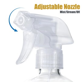 JohnBee Glass Spray Bottles with Silicone Sleeve, 2 Pack16 oz Empty Refillable Containers with Adjustable Spray Nozzles, Spray Bottles for Hair, Cleaning Solutions and Plants Blue&Grey