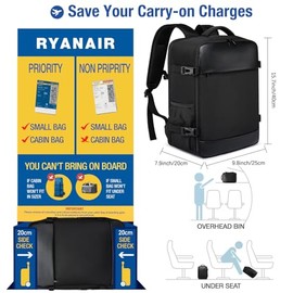 Mochila Viaje Cabina Avion 40x20x25 | Mochila Viaje Mujer Hombre - Maletas de Viaje Cabina con 6 Bolsas Organizadoras - Vacaciones Negocios Viajes Esc