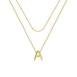 Z ZACHÉ Gold Initial Necklace Tiny Bubble A Initial Necklace for Women Small Letter Necklace Stack Pendants Jewelry