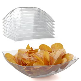 Exquisite Disposable Bowls Plastic Serving Bowls Pack Of 6 Square Salad Bowl 128 Oz Clear Plastic Bowls For Parties Disposable Serving Bowls For Salad Bar Buffet Serving Candy Bowl & Bowl Set