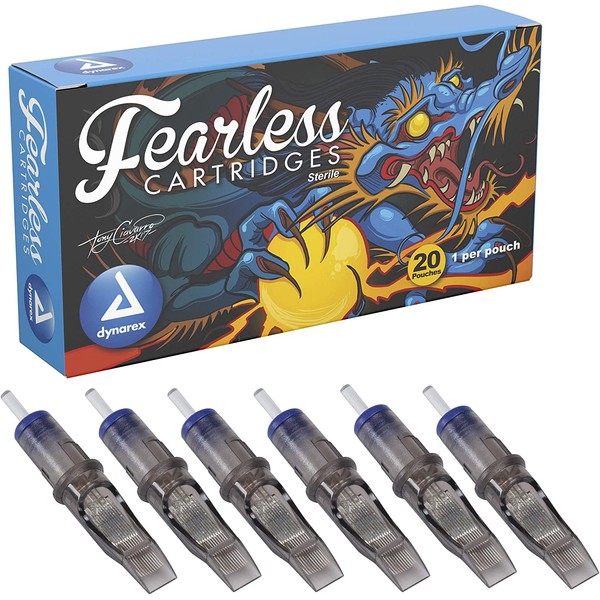 Dynarex Fearless Tattoo Cartridges Curved Magnum, 1027m1c, 20 Count