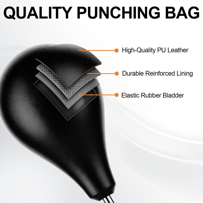 FitinOne Punching Bag with Stand, Boxing Bag Height Adjustable for