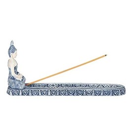 GSC 88221 10.25 Inch Buddha Figurine Incense Burner, Blue and White