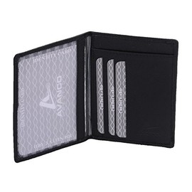 Avanco Men's Leather ID Card Holder 12 x 9 x 0,5 cm Black