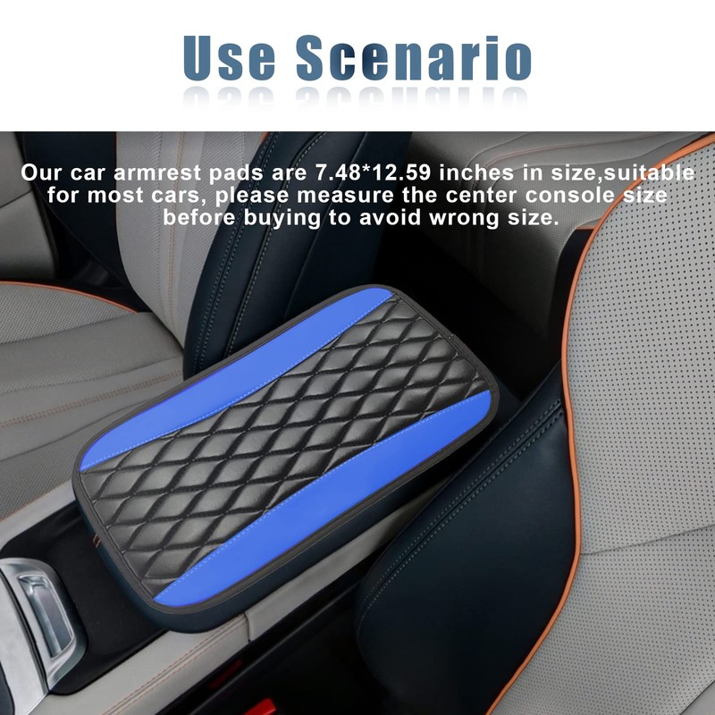 Car Center Console Cover, Universal Leather Waterproof Armrest Seat Box