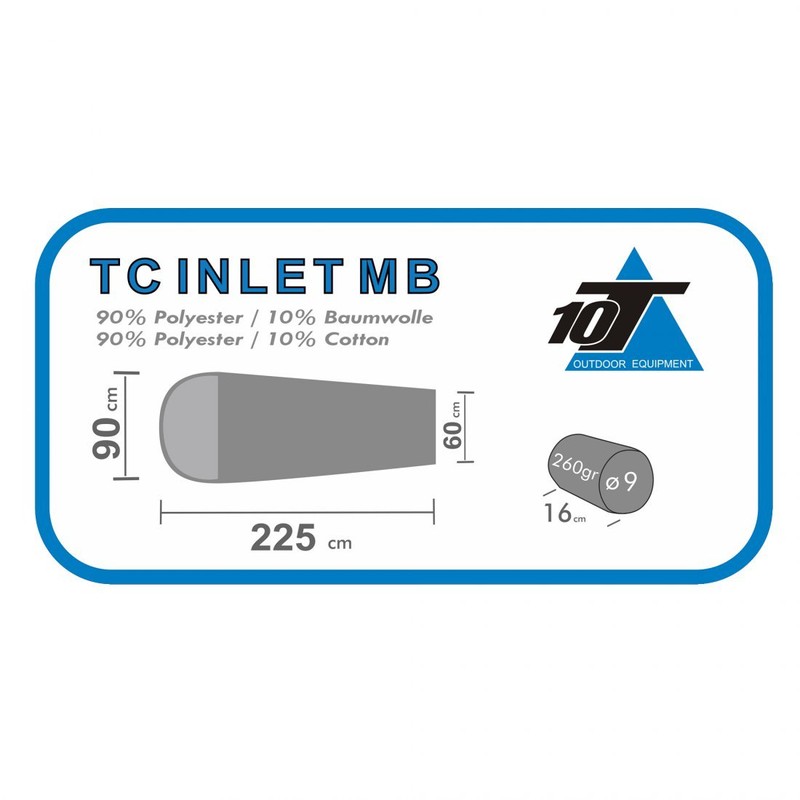 10T Outdoor Equipment Unisex's Tc Inlet Mb Sleeping Bag Liner,