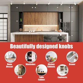 Zamety Set of 7 Cabinet Knobs, Heart-Coloured Furniture Knobs, 40 mm Knobs for Cupboards, Ceramic Knob for Cupboard, Suitable for Children's Room, Drawers, Cupboards, Kitchen