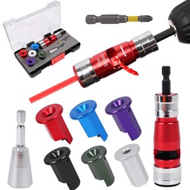 MAZING 6pc Wire Stripper for Drill 8-17AWG, 8-in-1 Quick Stripping & Twisting Tool for 6-8-10-12-14 AWG, Professional Electrician Tools Set