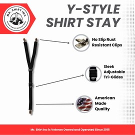 World's Greatest Shirt Stays for Men - Y Style Shirt Stay - Veteran Owned | American Made