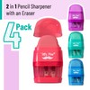 Mr. Pen- Pencil Sharpener & Eraser, 4 Pack, Colorful Erasers,