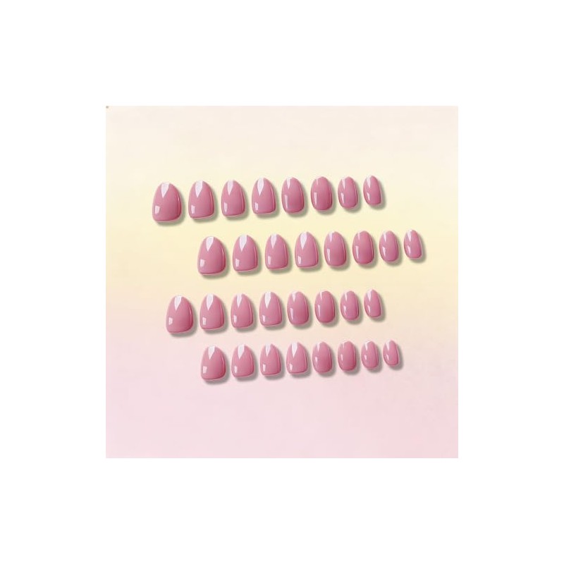SXVME Uñas postizas cortas de gel suave, 32 piezas, 16