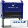 Received by Date Self Inking Rubber Stamp (Blue Ink) Medium