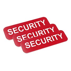 Security 1 x 3" Name Tag, Red (3 Pack)