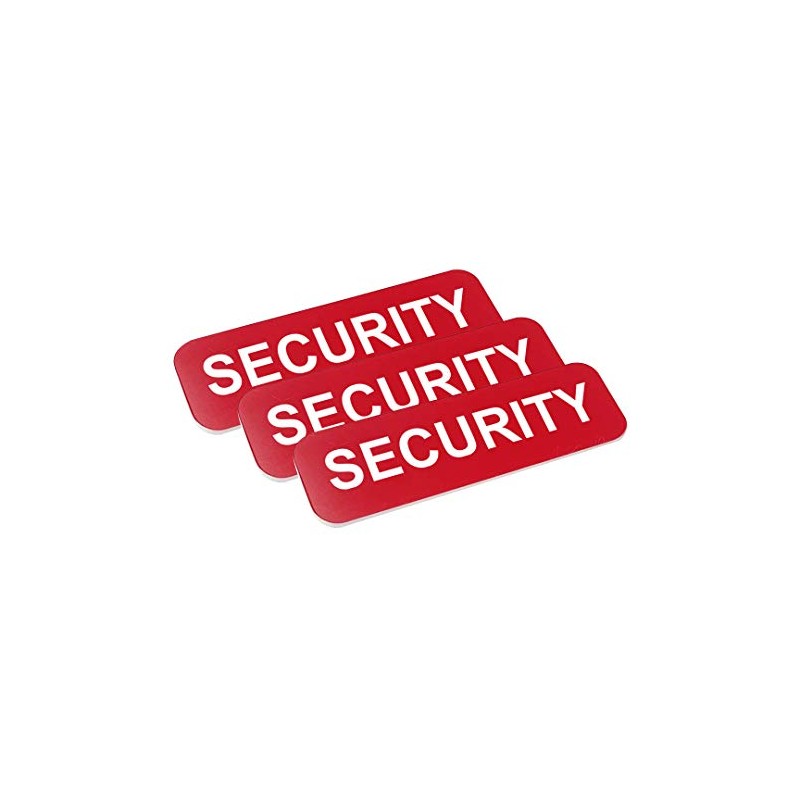 Security 1 x 3" Name Tag, Red (3 Pack)