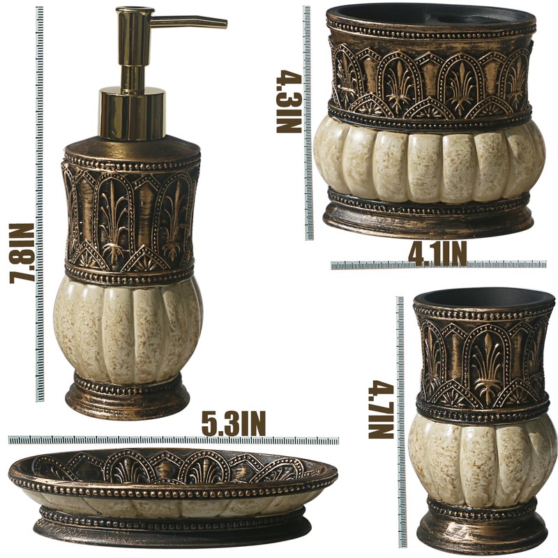 Pumkins Bathroom Accessories Set，Retro Style Including 1 Cups, 1 Toothbrush