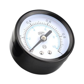 Pressure Gauge Water 0-10 Bar, Diameter: 50 mm, Compressed Air Pressure Gauge 1/4 BSP Brass Connection, for Compressed Air and Vacuum