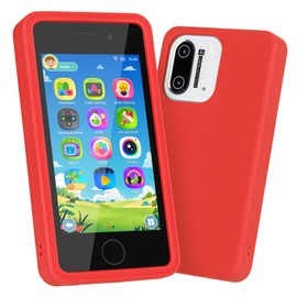 3.97" Touchscreen Kids Toys Smart Phone, Kids Phone with Games & Dual Camera, Toddler Toys Phone, Boys and Girls Learning Toy Phone for 3-9 Years Old (Red)