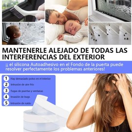 Guardapolvo Para Puerta Exterior 5M,Cubrepolvo para Puertas,Tira de Sellado para Puerta y Ventana,Protector para Puertas de Casa para Baño/Ventanas para Estorbabar de Agua/Insectos/Aire/Poco Ruido