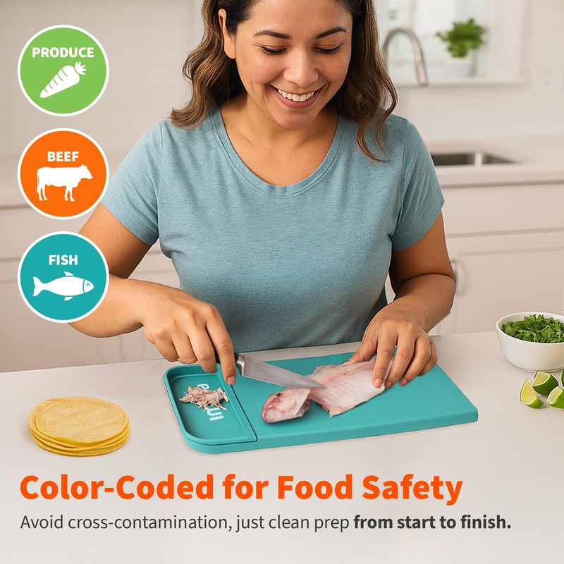 IMUSA Nesting Cutting Board Set with Removable Tray – 4