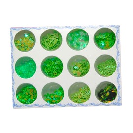 Glitter-12 Colors Festival Holographic Cosmetic Powder for Face, Body, Eye, Hair, Nail and DIY Art,Friendly Cosmetic(green)